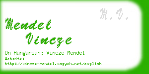 mendel vincze business card